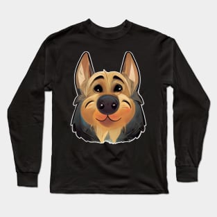 Cute German Shepherd Cartoon - Lee the GSD Long Sleeve T-Shirt